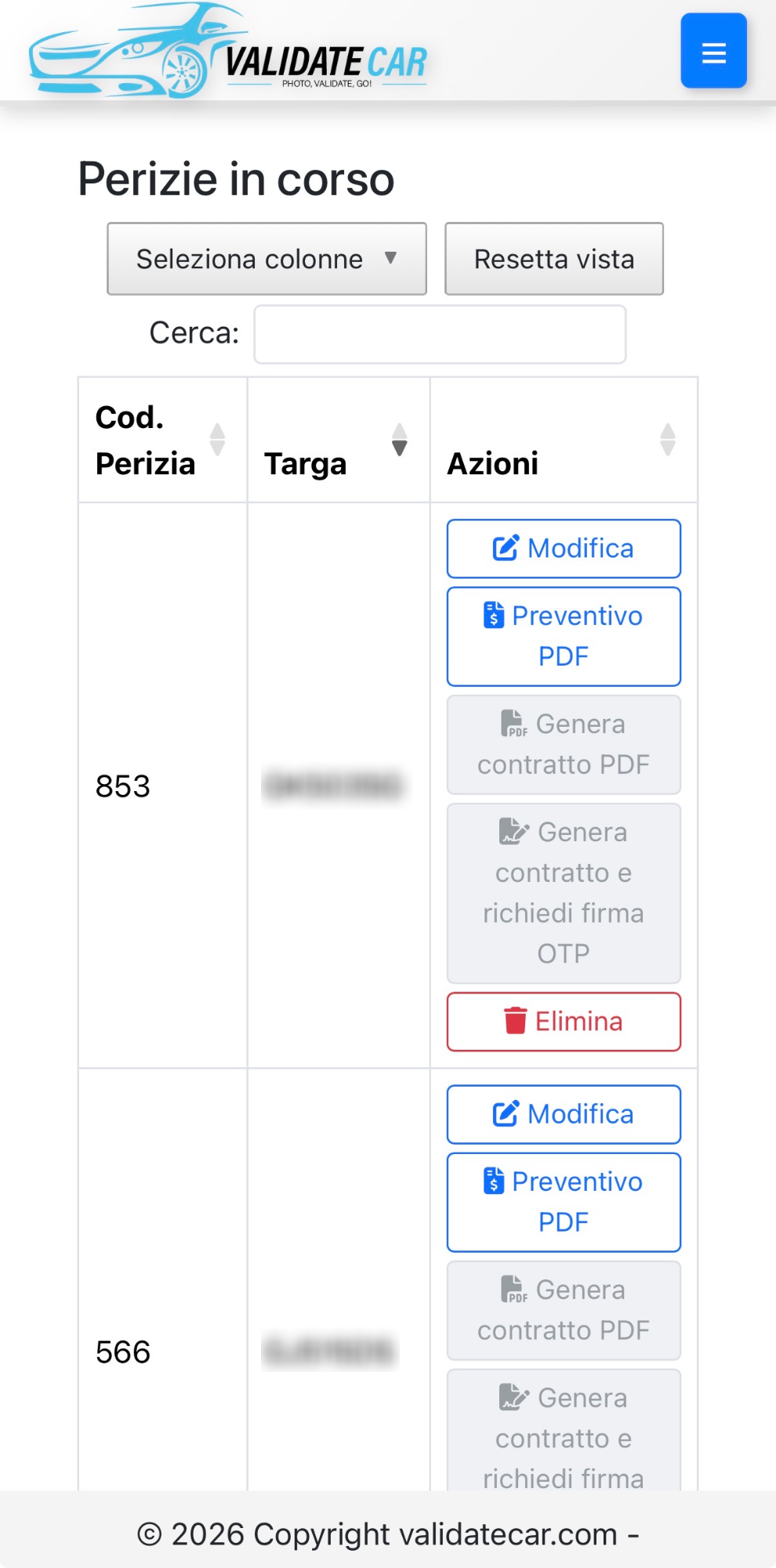 Lista perizie da smartphone
